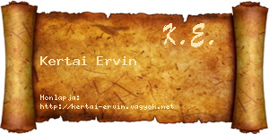 Kertai Ervin névjegykártya