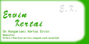 ervin kertai business card